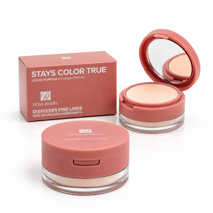 rose berry loose & compact powder