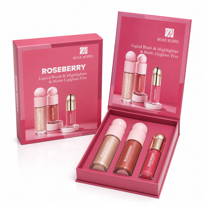 Liquid blush&highlighter& Matte lipgloss Trio