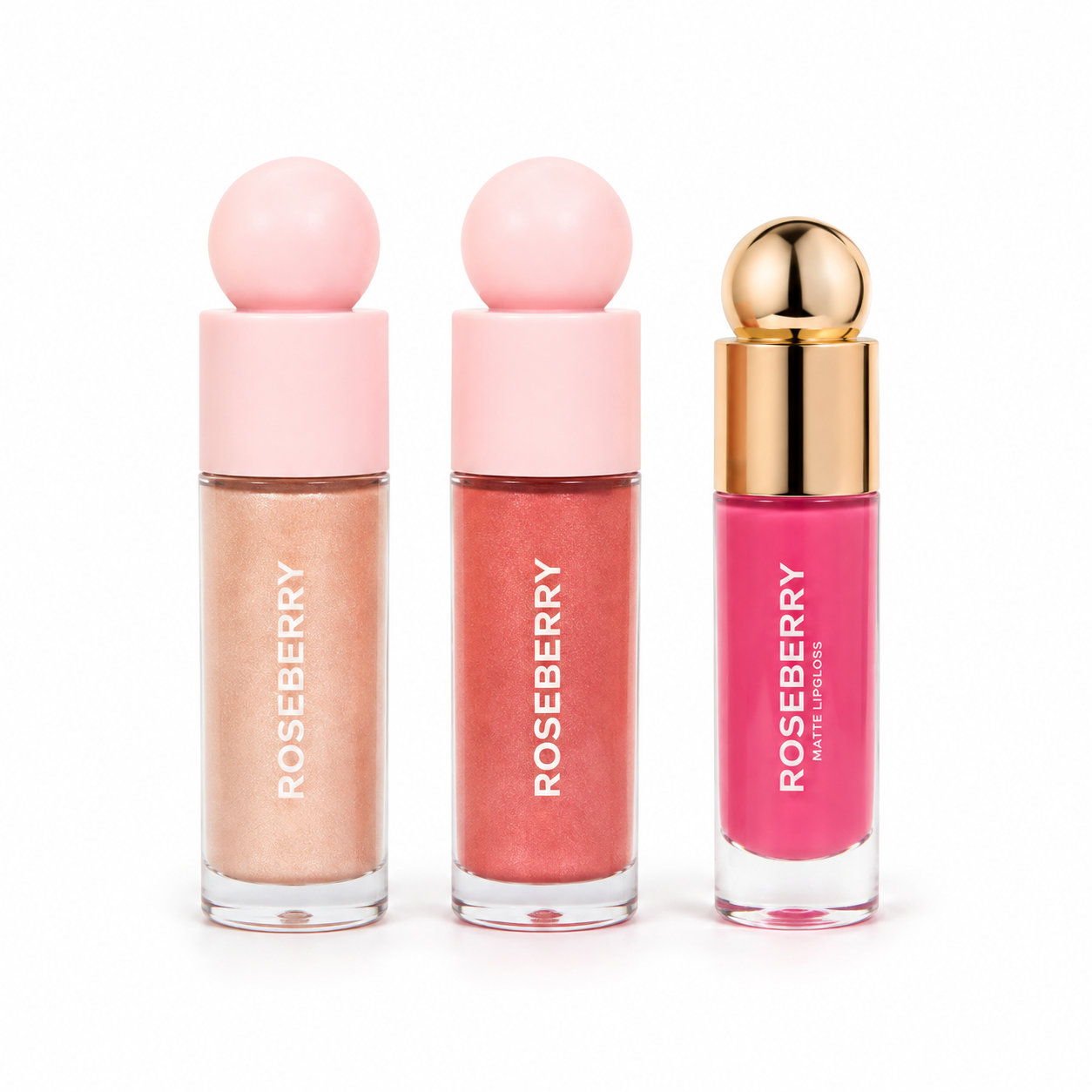 Liquid blush&highlighter& Matte lipgloss Trio