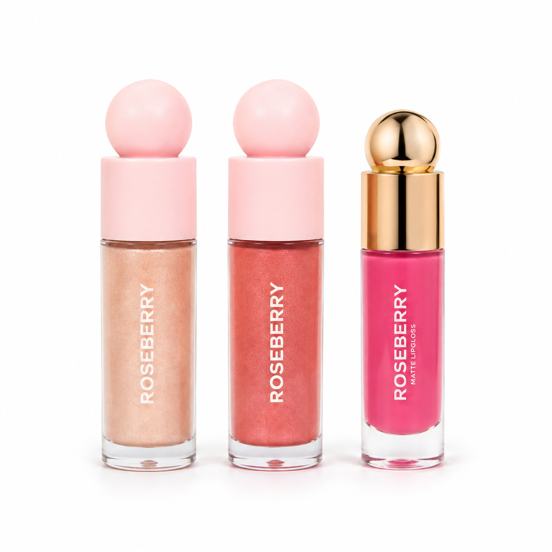 Liquid blush&highlighter& Matte lipgloss Trio
