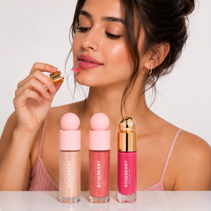 Liquid blush&highlighter& Matte lipgloss Trio