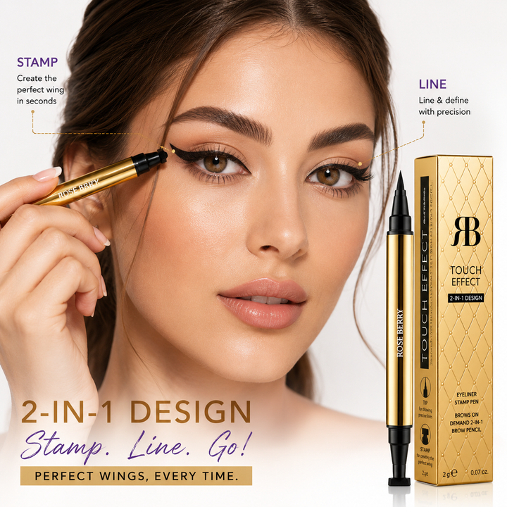 Rose Berry Touch Effect 2-in-1 Eyeliner Stamp Pen