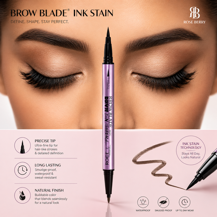 Rose Berry Brow Blade Waterproof Pencil – Medium Brown