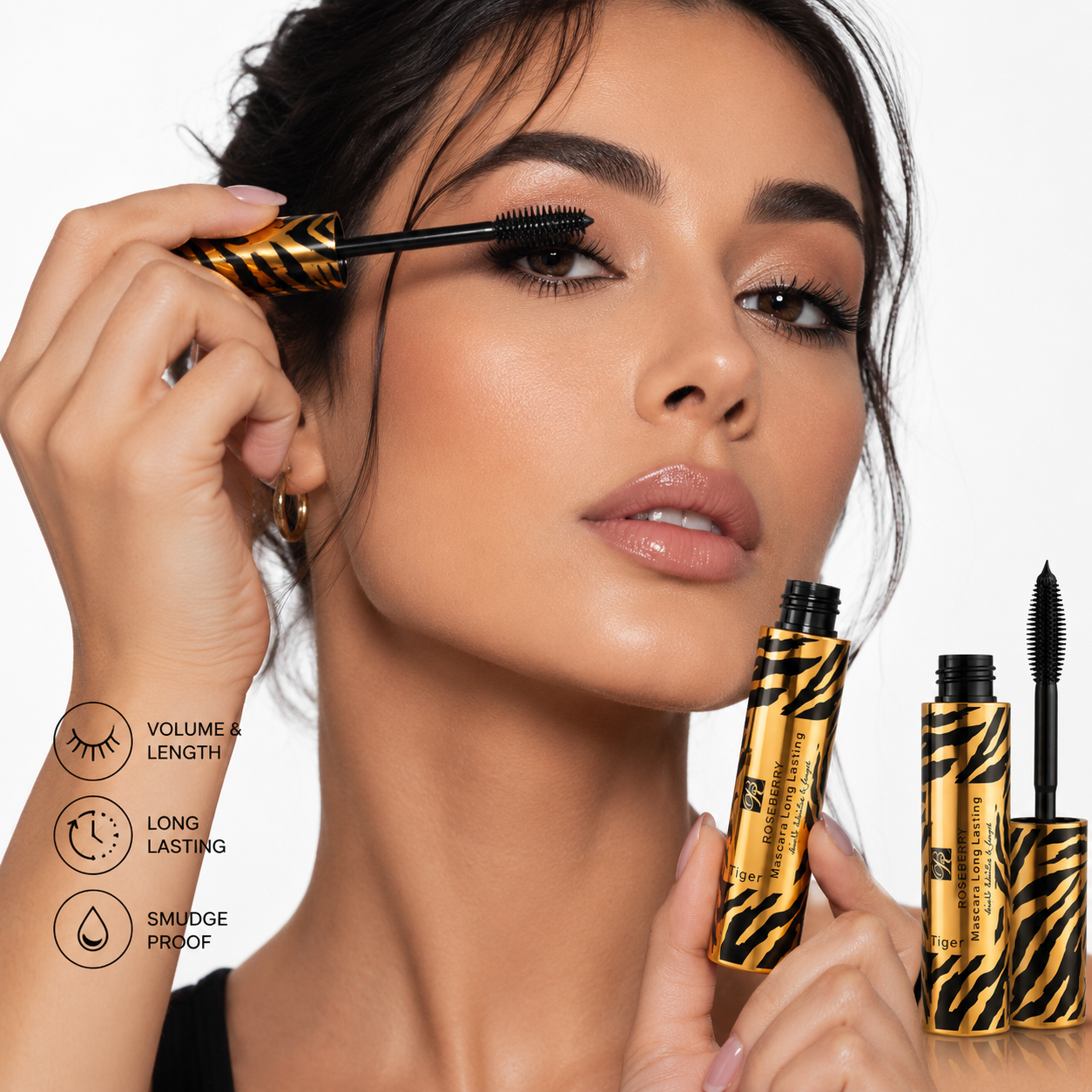 Rose Berry Tiger Mascara – Extra Volume & Long-Lasting Curl Effect