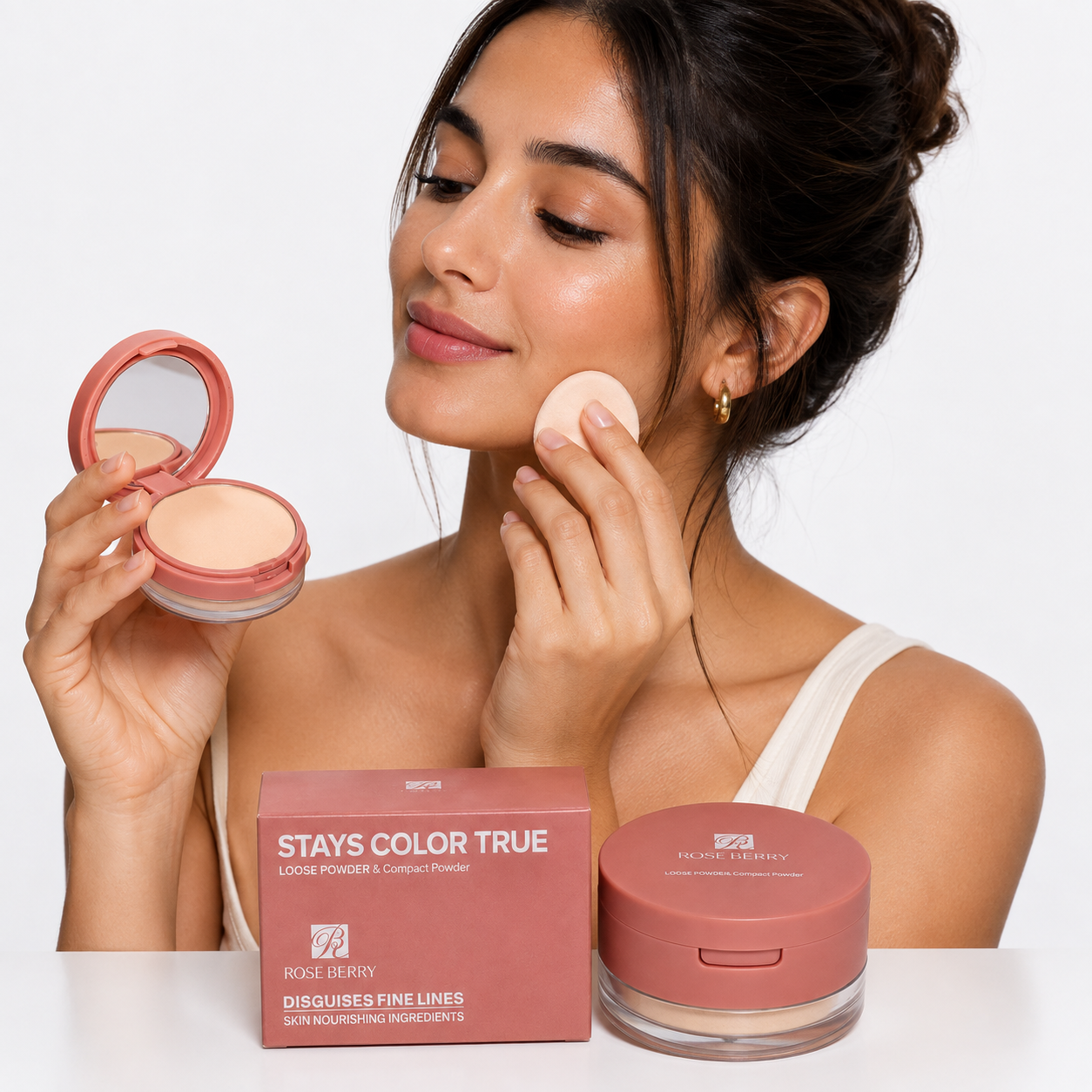 rose berry loose & compact powder