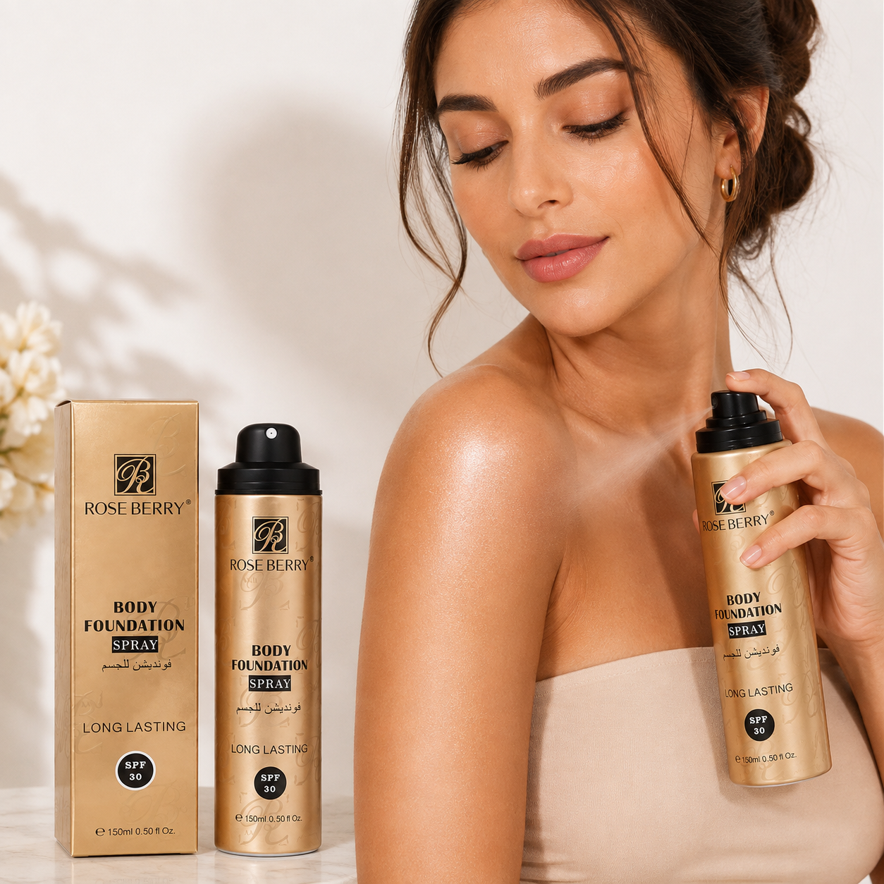 Rose Berry Body Foundation Spray – Natural Coverage & Long Lasting