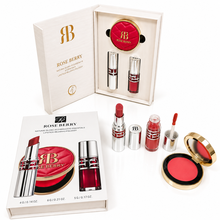 Rose Berry Lip, Cheek & Glow Gift Set