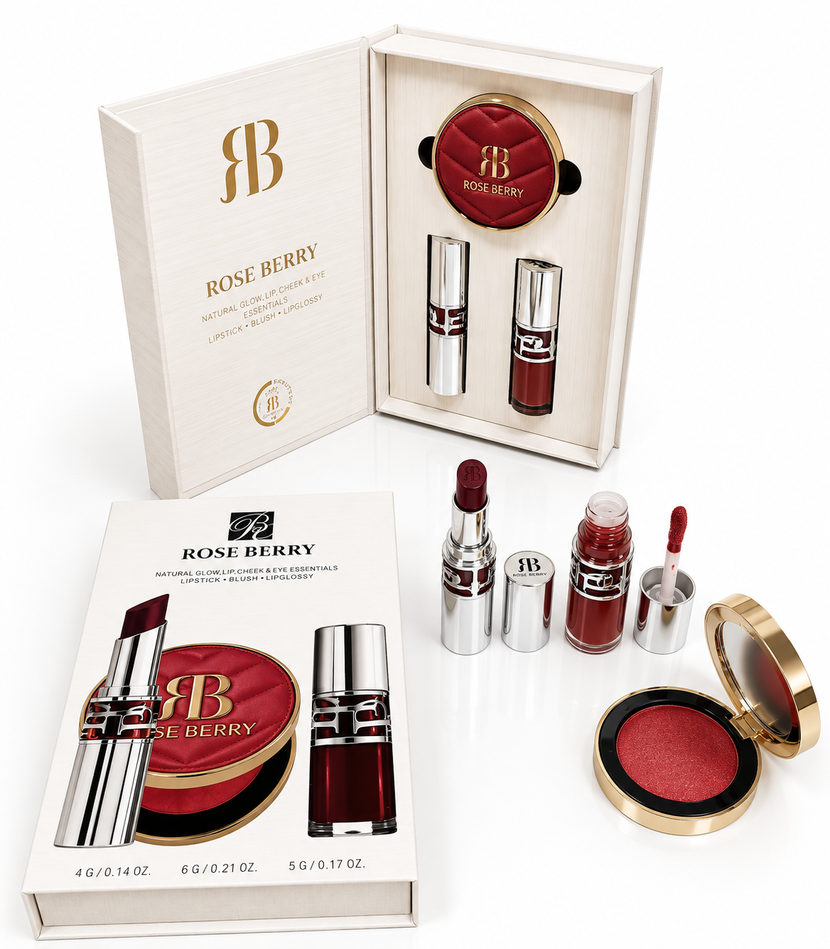 Rose Berry Lip, Cheek & Glow Gift Set