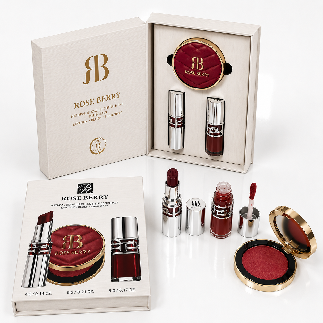 Rose Berry Lip, Cheek & Glow Gift Set