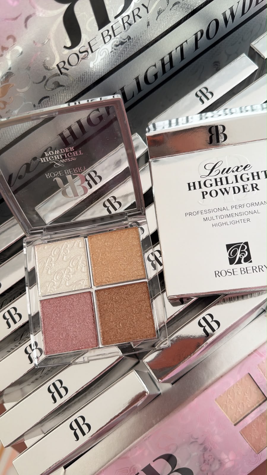 Rose berry Highlighter Powder Multicolour 4IN1 dupe dior